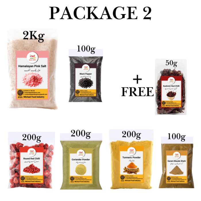 Package 2 (6 Packs + Free Kashmiri Red Chilli 50g)