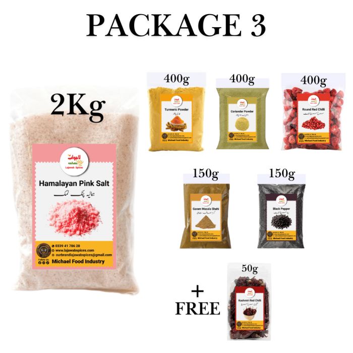 Package 3 (6 Packs + Free Kashmiri Red Chilli 50g)